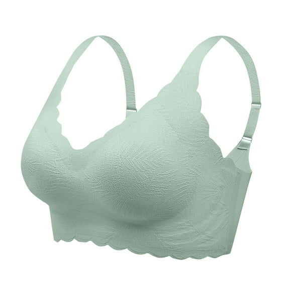 XuJwPNcy Wavy Wireless Bras for Women No Underwire Bralettes with Support Seamless V Neck Full Coverage Everyday Bra
