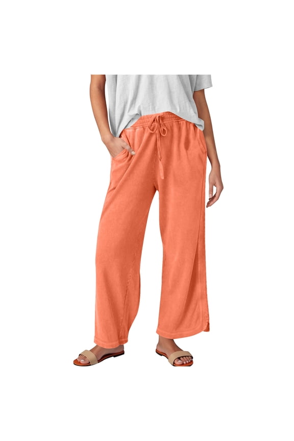 Wide Leg Pants for Women Loose Yoga High Waist Dance Palazzo Casual Pants with Pockets Baggy Lounge Cropped Pants