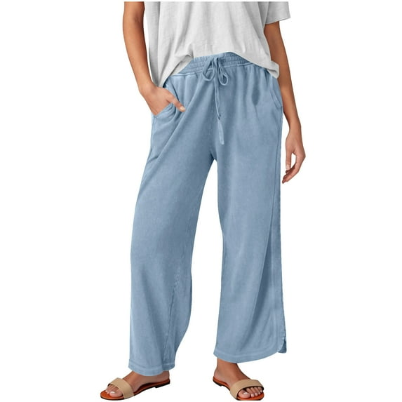 XuJwPNcy Wide Leg Pants for Women Loose Yoga High Waist Dance Palazzo Casual Pants with Pockets Baggy Lounge Cropped Pants