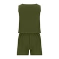 thumbnail image 1 of Yuzhih Women 2 Piece Outfits Sleeveless Square Neck Crop Tops Shorts Lounge Set with Pockets Summer Vacation Clothes, 1 of 3