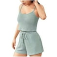 thumbnail image 1 of XuJwPNcy Women 2 Piece Pajama Set Spaghetti Strap Lace Cami Crop Tops and Shorts Lounge Set Two Piece Outfits, 1 of 3