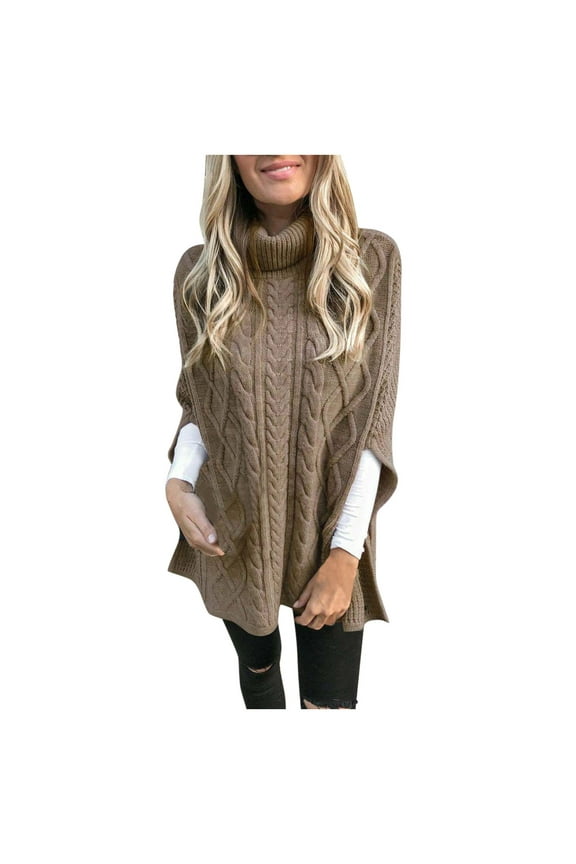 Women Cowl Neck Sweaters Side Split Hem Sleeveless Pullover Tops Fashion Solid Fall Sweaters Pullover