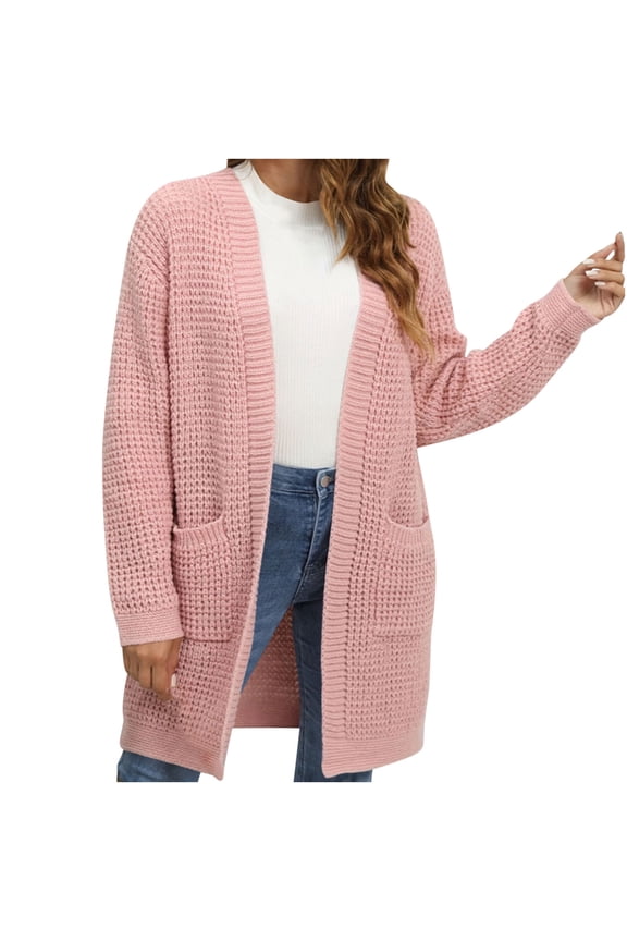 Women Crochet Cardigan Sweater Lightweight Hollow out Open Front Long Sleeves Fall Knit Cover Cardigans