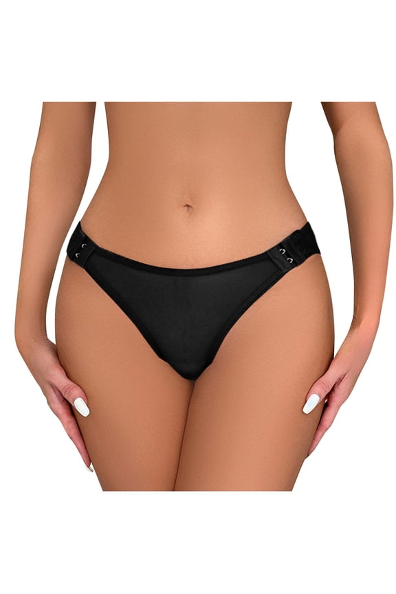 Women Panties Mesh Low-Rise Bikini Panty y Adjustable Seamless Thongs See Through Breathable Underwear
