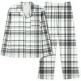 thumbnail image 1 of Yuzhih Women's 2 Piece Pajama Outfits V Neck Long Sleeve Button down Shirts and Wide Leg Pants Loungewear Sets, 1 of 4