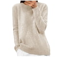 thumbnail image 1 of XuJwPNcy Women's Fall Sweater Long Sleeve Crew Neck Solid Hollow out Sweater Casual Pullover Tops, 1 of 6