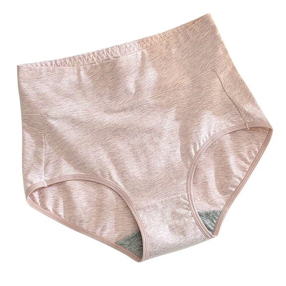 XuJwPNcy Women's Briefs Solid Color High Rise Full Coverage Underwear Soft Breathable No Show Briefs