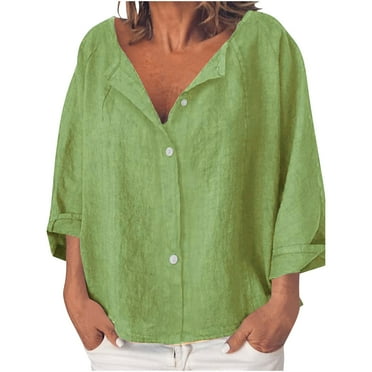 Yuzhih Women's Button down Shirt Casual Long Sleeve Solid Color Shirts Loose Work Tops 2024 Spring Fall