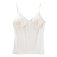 thumbnail image 1 of XuJwPNcy Women's Camisole with Bras V Neck Sleeveless Summer Basic Ribbed Undershirt Pajama Cami Tank Tops, 1 of 4