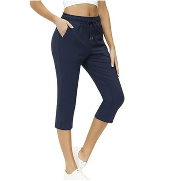 Yuzhih Women's Capri Pants Drawstring Low Waisted Straight Leg Cropped Pants 2024 Soft Comfy Capris