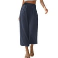 thumbnail image 1 of XuJwPNcy Women's Capri Pants Loose High Waisted Wide Leg Lightweight Cropped Pants for Women Casual Summer Vacation Trouser, 1 of 7