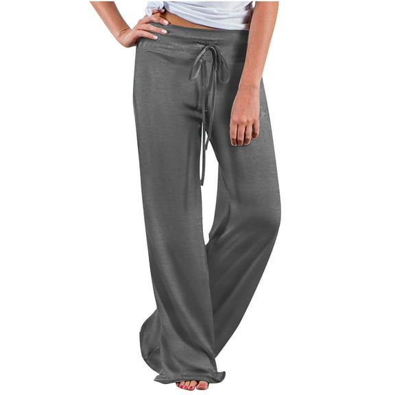 Yuzhih Women's Comfy Pajama Pants Wide Leg Lounge Palazzo Yoga Pants Stretch Casual Loose High Waist Pants