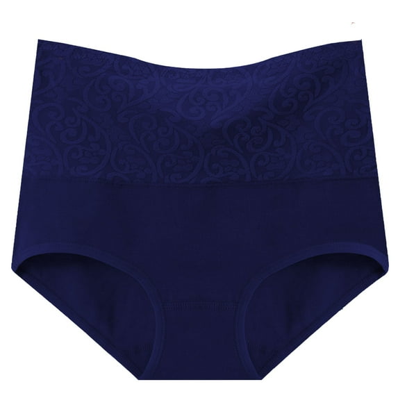 Yuzhih Women's Cotton Underwear High Waist Full Coverage Panties Ladies Stretchy Comfy Panty Plus Size Briefs