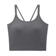 thumbnail image 1 of cfhntfmh Women's Crop Tank Tops with Built in Bra Sleeveless Cami Shirts Summer Strappy Solid Color Blouses, 1 of 3
