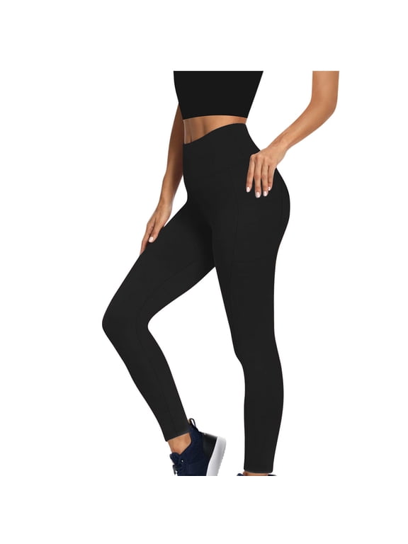 Women's Fleece Lined Leggings with Pockets High Waisted Yoga Pants Thermal Winter Leggings with Pockets