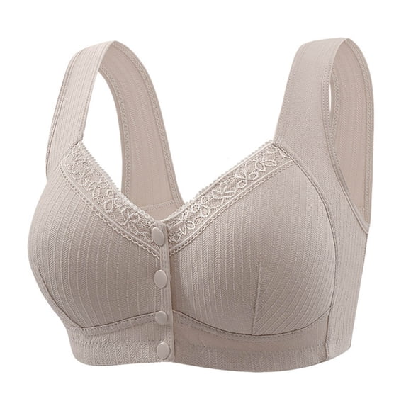 Yuzhih Women's Front Closure Bras No Underwire Loose Comfy Breathable Bras Plus Size Wireless Bra 2024