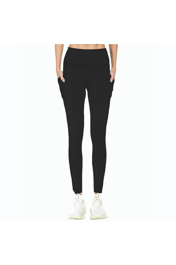Women's High Waisted Yoga Pants Workout Running Leggings with Side Pockets Stretchy Gym Tight