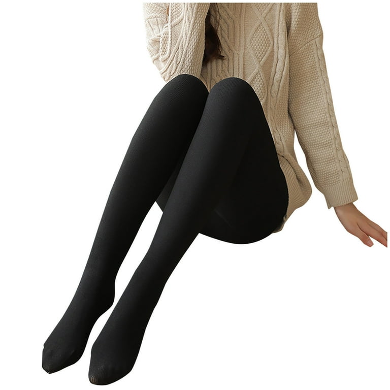Yuzhih Women's Knit Cotton Tights Winter Opaque Footed Tights High