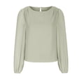 thumbnail image 1 of XuJwPNcy Women's Long Sleeve Blouse Tops Round Neck Fashion Solid Casual Loose Shirts Work Office Blouse Top, 1 of 4