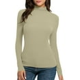 thumbnail image 1 of XuJwPNcy Women's Long Sleeve Mock Turtleneck Shirts Slim Basic Stretchy Lightweight Based Layer Tight Tops Shirts Blouse, 1 of 4