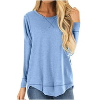 XuJwPNcy Women's Long Sleeve Shirts Casual Loose Tunic Tops Fall Fashion Dressy Basic Trendy Outfits Clothes