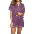thumbnail image 1 of XuJwPNcy Women's Pajama Sets Short Sleeve Button down Nightwear with Short Pants Comfy Soft Summer Sleepwear, 1 of 4