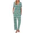 thumbnail image 1 of XuJwPNcy Women's Pajama Sets Short Sleeve Button down Sleepwear Nightwear Long Pants Soft Pjs Lounge Sets, 1 of 5