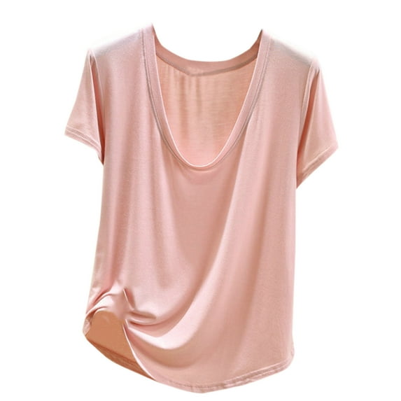 XuJwPNcy Women's Pjs Tank Tops Summer Casual Soft Comfy Loungewear Scoop Neck Short Sleeve Basic Pajama Shirts