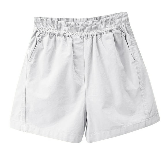 XuJwPNcy Women's Plus Size Bermuda Shorts Cotton Loose with Pockets Wide Leg for Loose Casual Beach Vacation Shorts for Summer