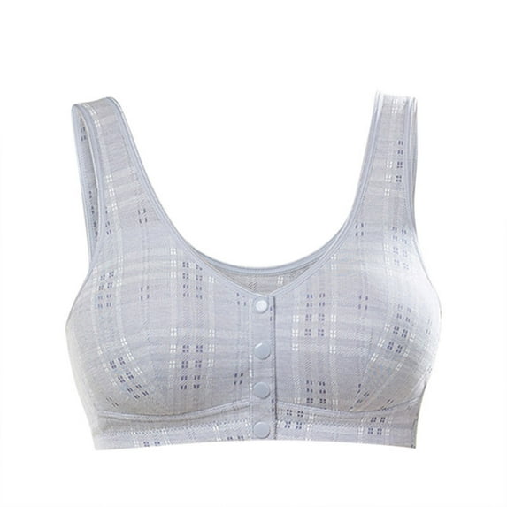 Yuzhih Women's Plus Size Front Closure Bras No Underwire Push up Bralettes Wireless Breathable Comfy Bra