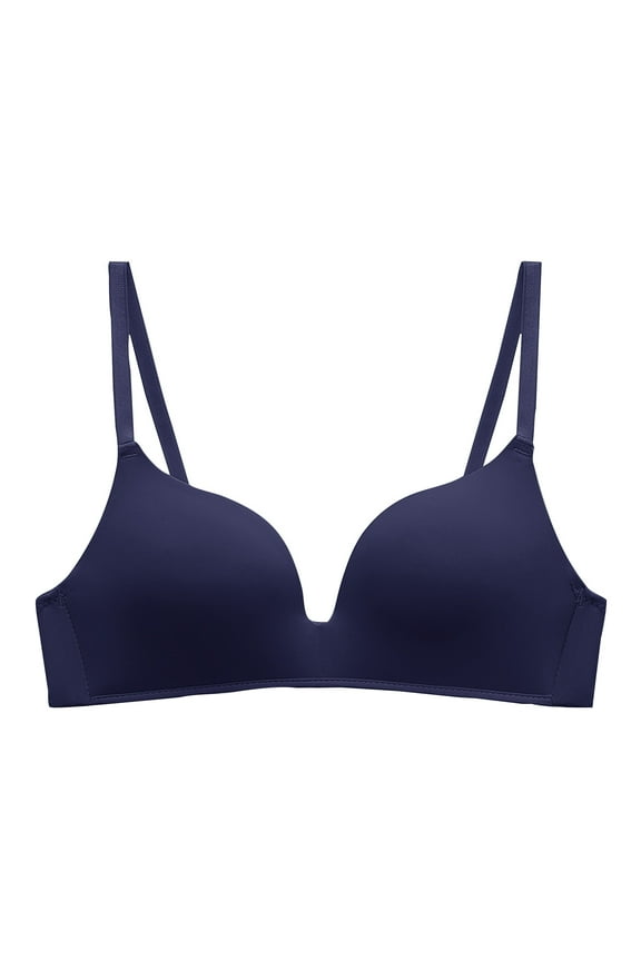Women's Push up Bras No Underwire Comfortable Wireless Bralettes with No Padded V Neck Seamless Everyday Bra