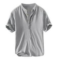 thumbnail image 1 of Yuzhih Women's Short Sleeve Tshirts Loose Solid Color Button down Blouses Summer Casual Plus Size Tops, 1 of 5