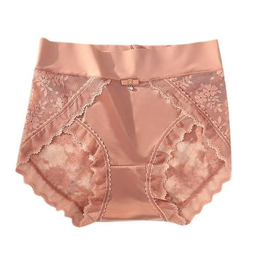 Yuzhih Women's Silk Lace Panties High Waisted Full Coverage Breathable Briefs Stretch Soft Comfy Underwear