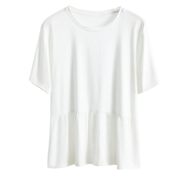 Yuzhih Women's Sleep T-Shirt Crew Neck Pajamas Top Short Sleeve Sleepwear Soft Pjs Tshirts Loose Comfy Lounge Pajamas Shirt