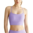 thumbnail image 1 of Yuzhih Women's Sports Bras Square Neck Workout Yoga Bra Seamless Ribbed Spaghetti Strap Crop Tank Top, 1 of 6