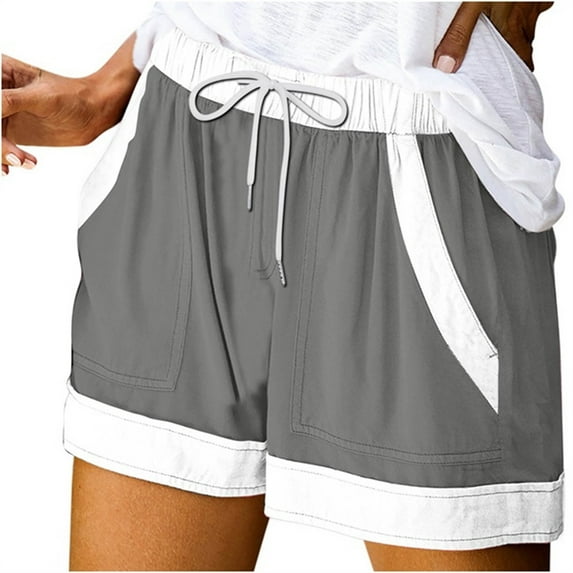 Yuzhih Women's Summer Casual Shorts Drawstring High Waist Wide Leg Lounge Shorts with Pockets Beach Outfits