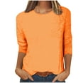 thumbnail image 1 of XuJwPNcy Women's Summer Tops 3/4 Sleeve Shirt Casual Loose Basic Solid T Shirts Crew Neck Blouses Tees, 1 of 5