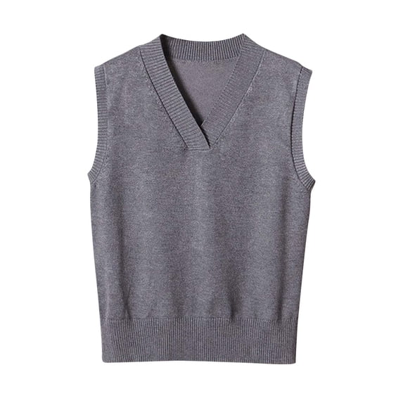 XuJwPNcy Women's Sweater Vest V Neck Knit Pullover Vests Trendy Solid Sleeveless Pullover Sweaters Tank Tops