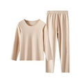 thumbnail image 1 of XuJwPNcy Women's Thermal Underwear Set Long Sleeve Round Neck Top with Elastic Pants 2 Piece Soft Pajama Set, 1 of 2