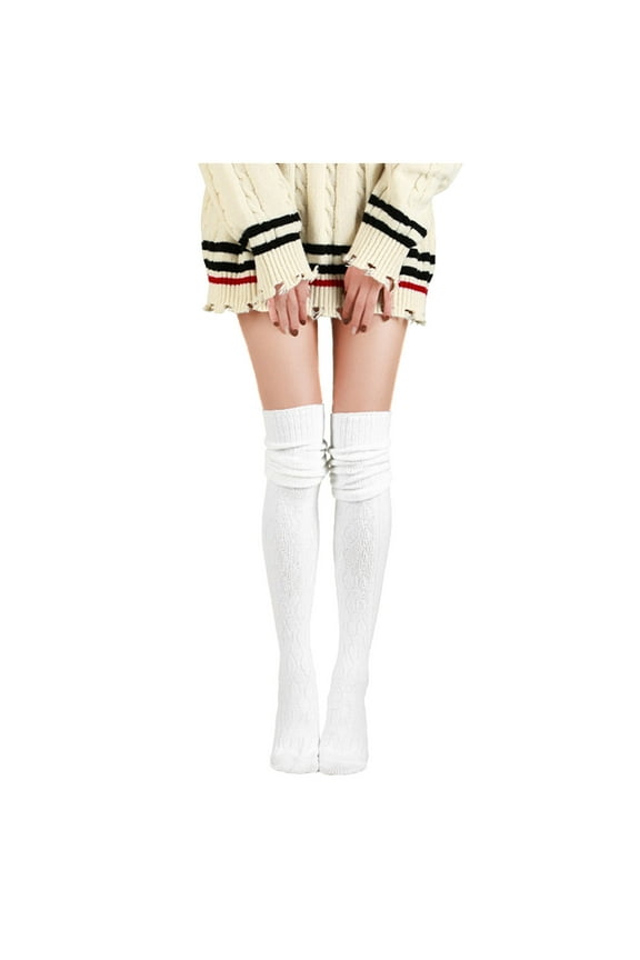 Women's Thigh High Socks over the Knee Cable Knit Long Stockings Warm Fashion Leg Warmers for Winter