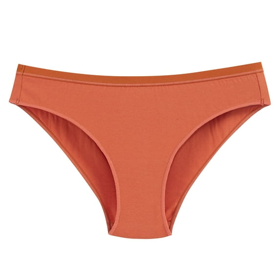 XuJwPNcy Women's Underwear Cotton Solid Color Panties Low Rise No Show Briefs Soft Stretch Breathable Ladies Panties