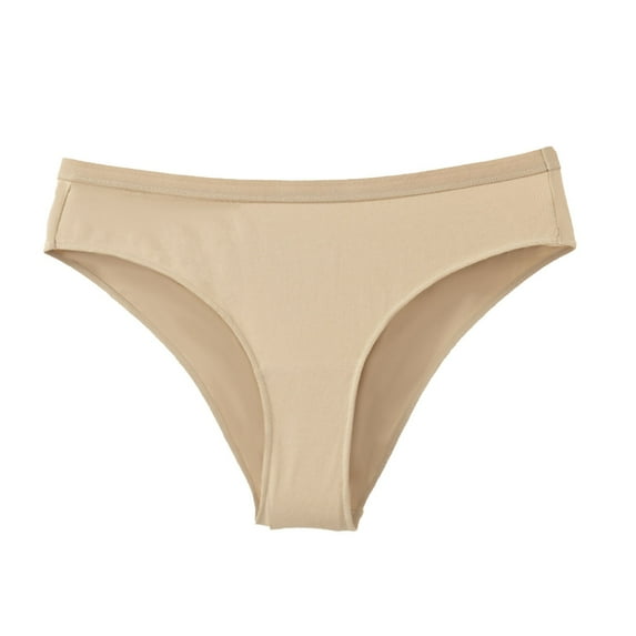 Yuzhih Women's Underwear Cotton Solid Color Panties Low Rise No Show Briefs Soft Stretch Breathable Ladies Panties