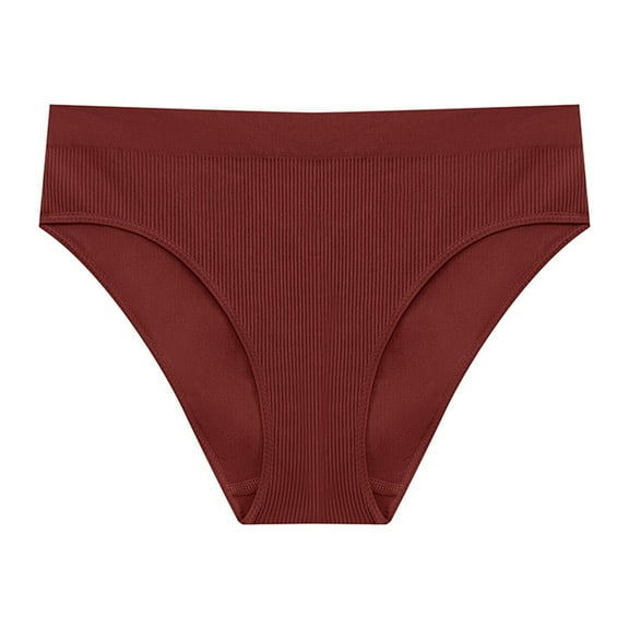 Yuzhih Women's Underwear Solid Color Knitted No Show Breathable Underwear Panties Stretchy y Bikini G String