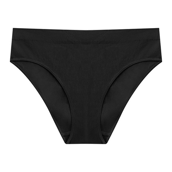 XuJwPNcy Women's Underwear Solid Color Knitted No Show Breathable Underwear Panties Stretchy y Bikini G String