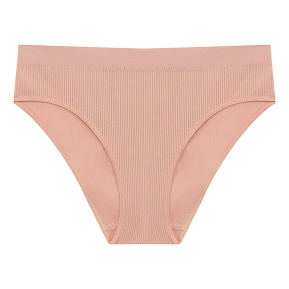XuJwPNcy Women's Underwear Solid Color Knitted No Show Breathable Underwear Panties Stretchy y Bikini G String