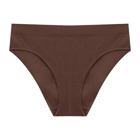 XuJwPNcy Women's Underwear Solid Color Knitted No Show Breathable Underwear Panties Stretchy y Bikini G String