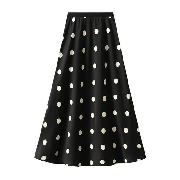XuJwPNcy Women's Vintage Skirt Casual Fashion Elastic High Waist A-Line Skirt Cocktail Party Flowy Skirts