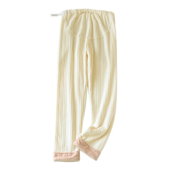 XuJwPNcy Women's Winter Warm Fleece Pajama Pants Solid Lounge Fuzzy Thermal Loungewear Baggy Comfy Pjs Trouser