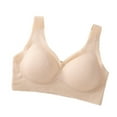 thumbnail image 1 of XuJwPNcy Women's Wireless Seamless Bra Support Full Coverage Comfortable Bra No Underwire Wavy V Neck Soft Bras, 1 of 4