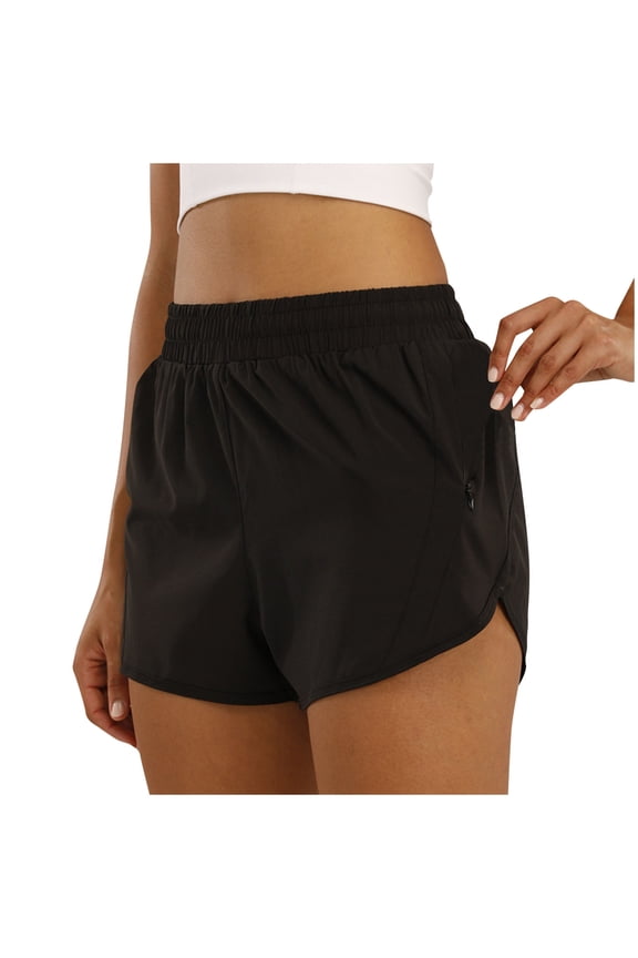 Women's Workout Shorts High Waisted Running Gym Shorts with Zipper Pockets Yoga Short Pants